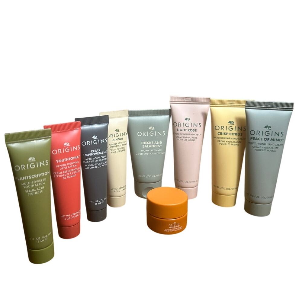 Origins Moisturizer Skincare 9-Pack Minis Try-me size 0.5-1 fl oz each NEW | E9